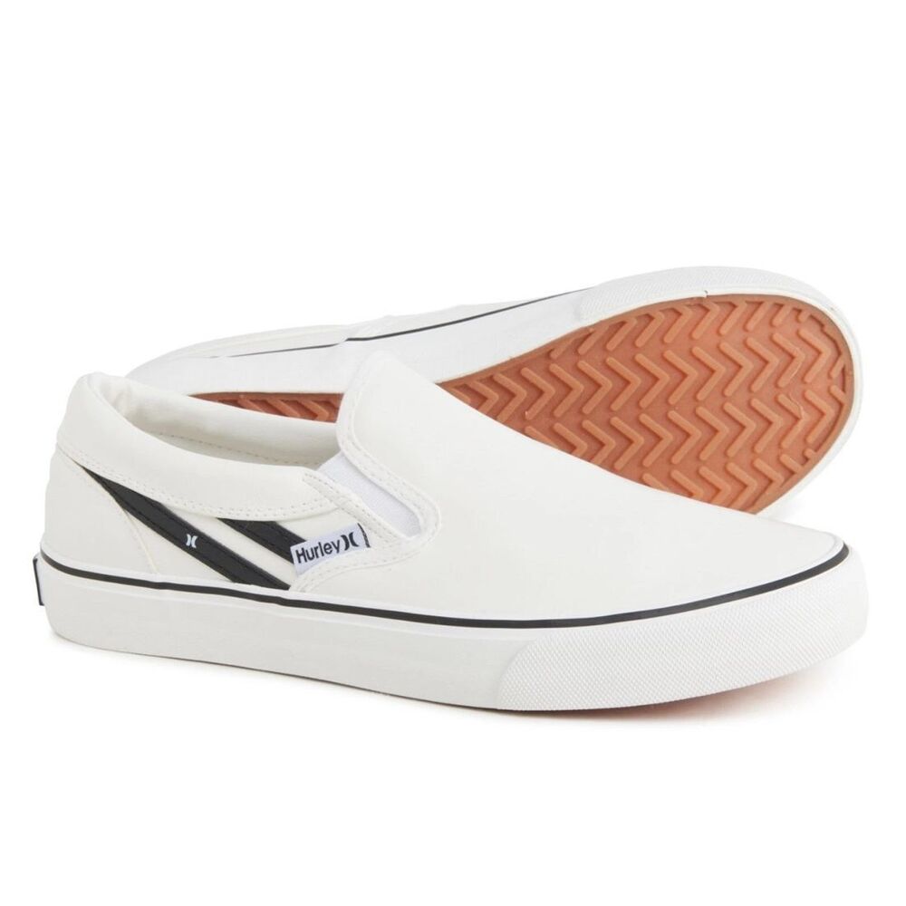 Hurley Kenji Slip On Sneakers Shoes White/Black US Youth Size 4
